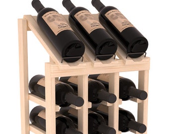 Handmade Wooden 24 Bottle Display View Wine Rack Kit in Ponderosa Pine.