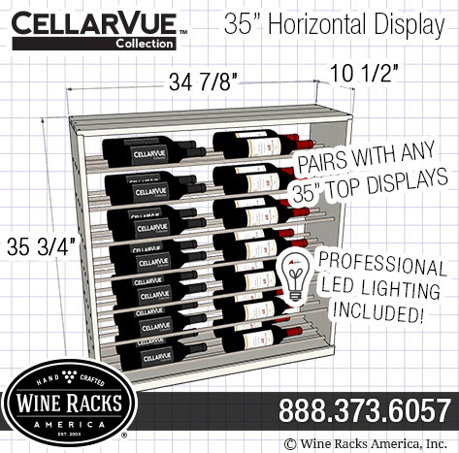 35 Base Horizontal Double Deep Wine Rack Display Kit in Etsy