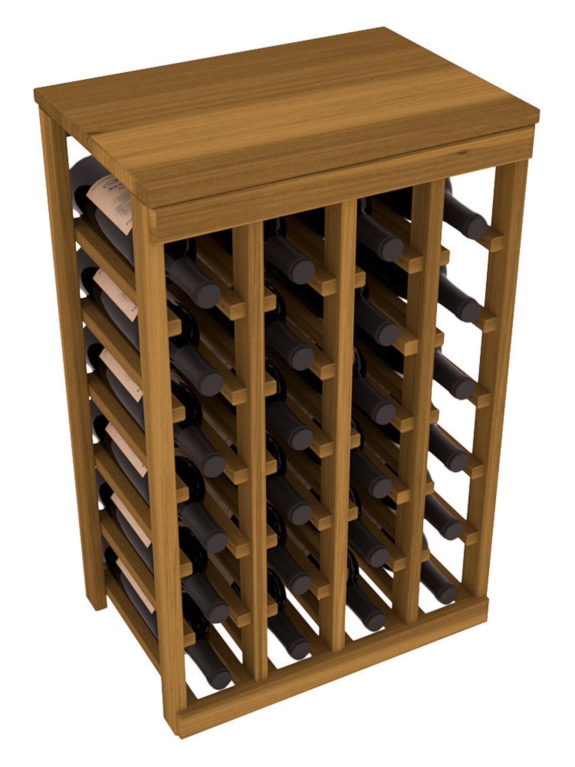 24 Bottle Table Top Wine Storage Rack Kit in Redwood. Etsy