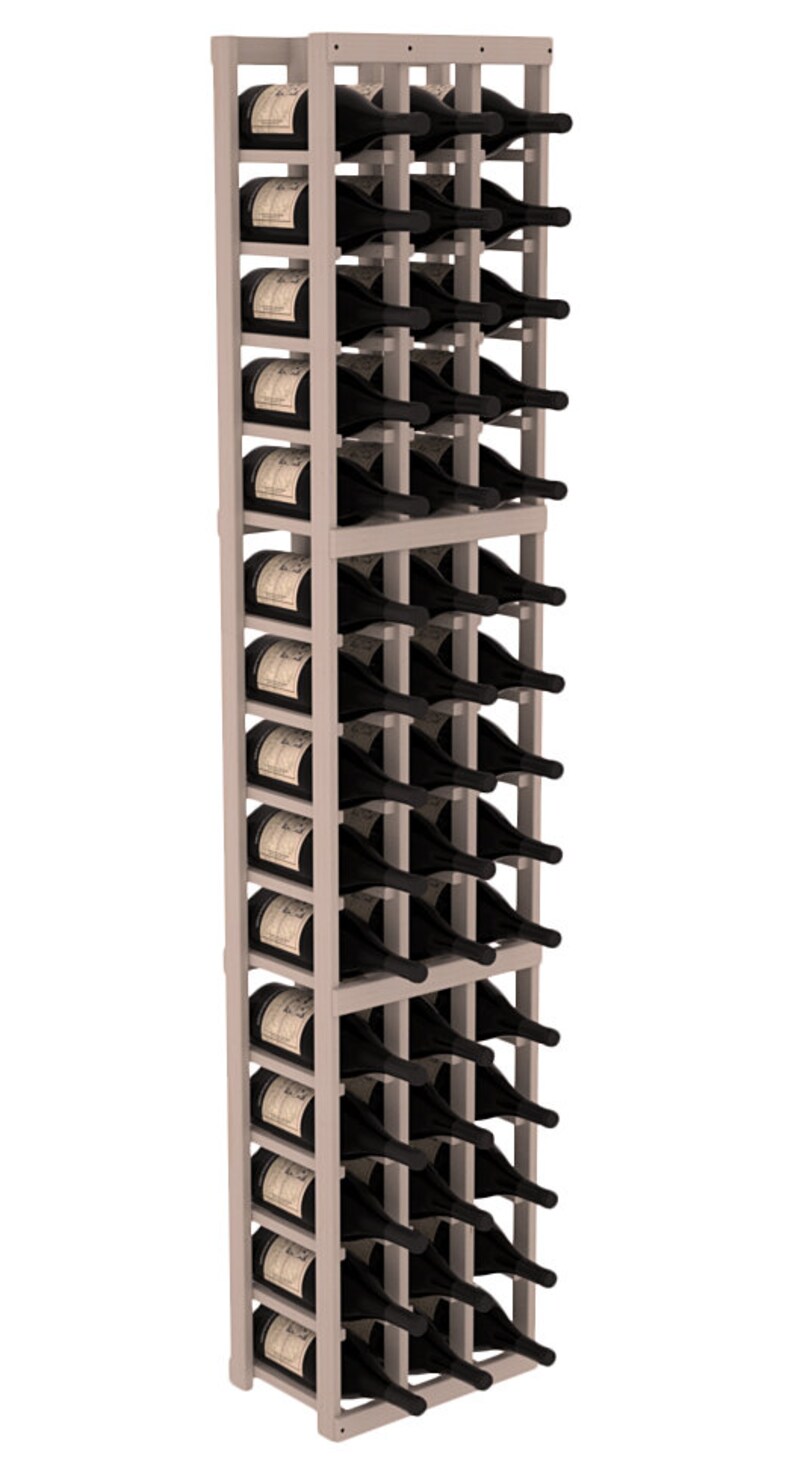 Handmade Wooden 3 Column 45 Bottle Champagne Wine Cellar Kit in Premium Redwood 13 Stain Combinations to Choose From!