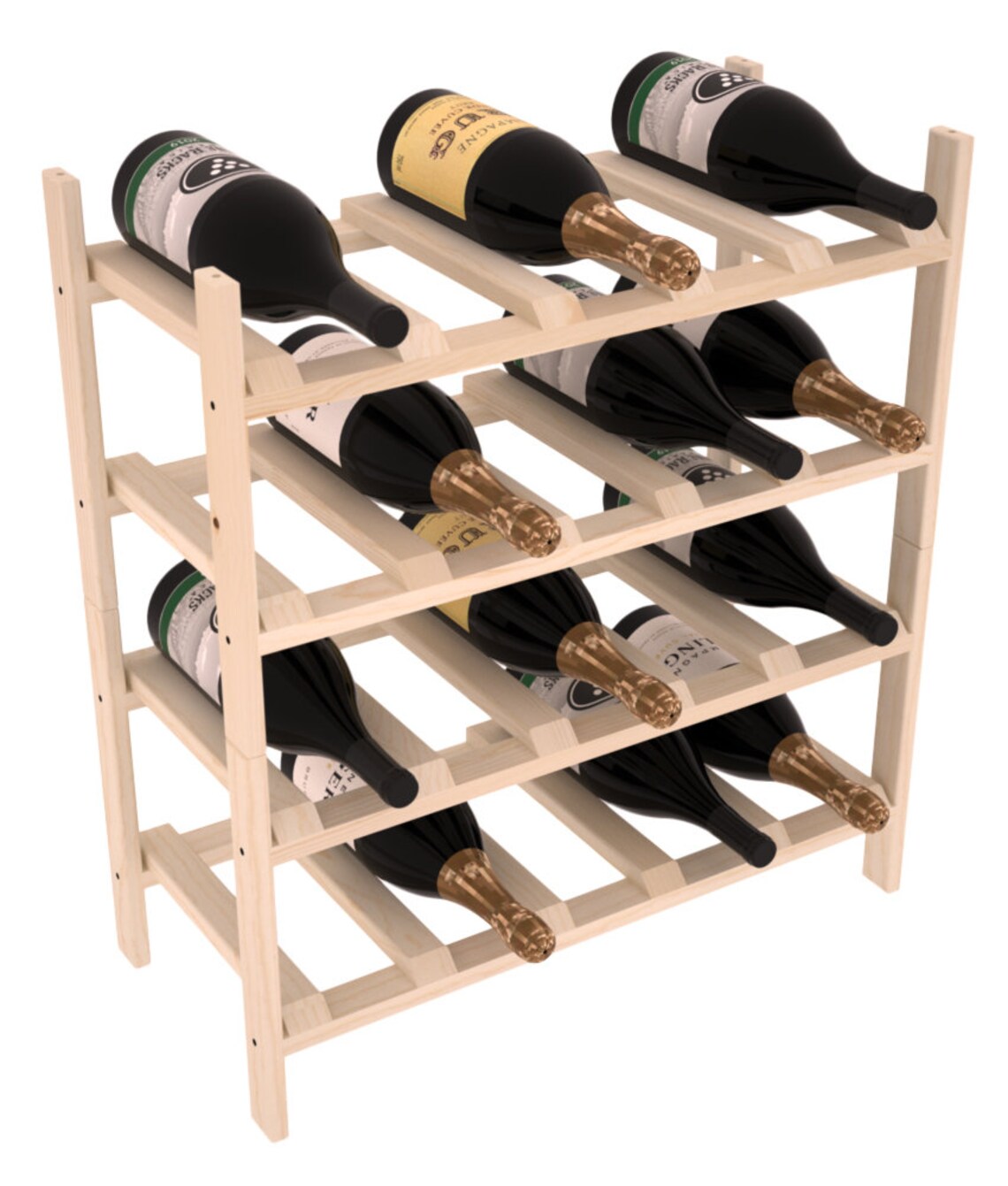 20 Bottle Magnum Stackable Wine Storage Rack Kit in Ponderosa Etsy
