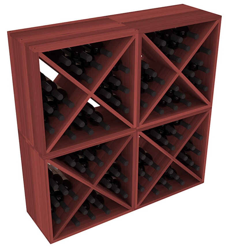 96 Bottle Wine Cube Storage Rack Kit in Redwood. Etsy