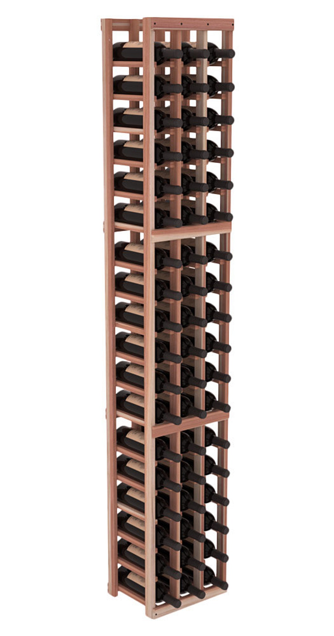 Handmade Wooden 3 Column 54 Bottle Standard Wine Cellar Kit in Premium Redwood. Etsy
