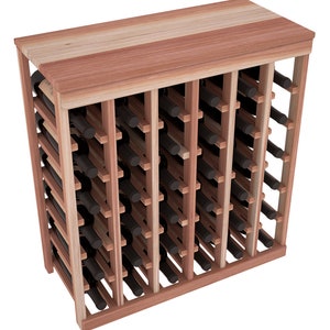 36 Bottle Table Top Wine Storage Rack Kit in Redwood.