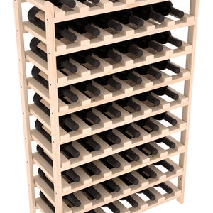 54 Bottle Stackable Wine Storage Rack Kit in Pine.