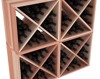 96 Bottle Wine Cube Storage Rack Kit in Redwood.