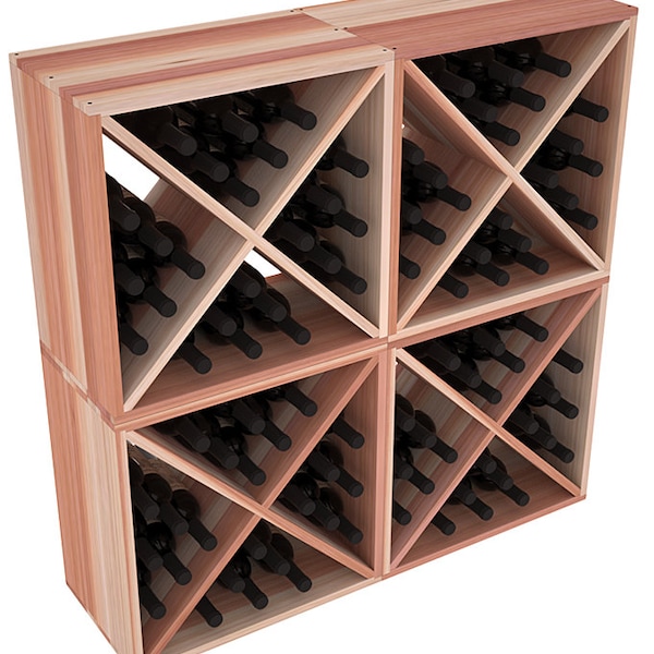 96 Bottle Wine Cube Storage Rack Kit in Redwood.