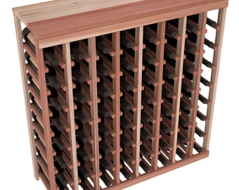 64 Bottle Table Top Wine Storage Rack Kit in Redwood.