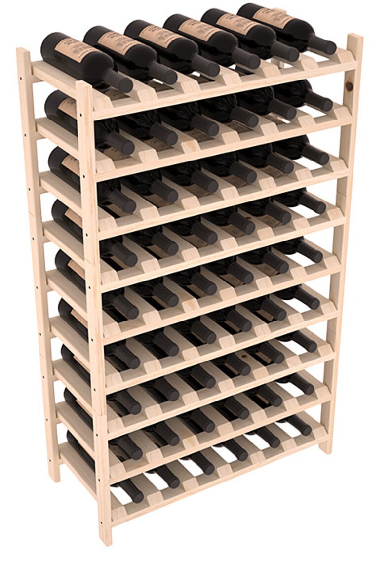 stackable rack on 54 Bottle Stackable Wine Storage Rack Kit In Pine Etsy