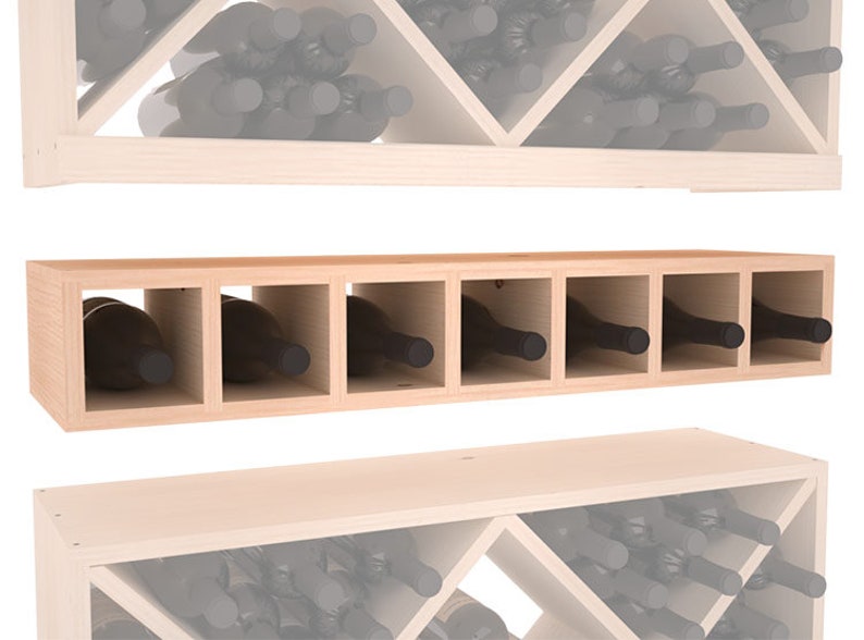 7 Bottle Wine Cubby Storage Rack in Pine. Etsy