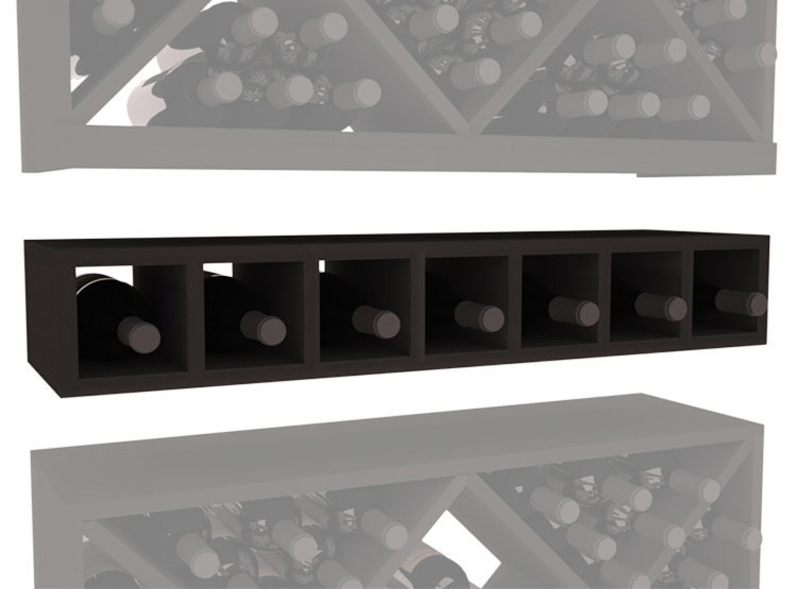 7 Bottle Wine Cubby Storage Rack in Redwood. Etsy