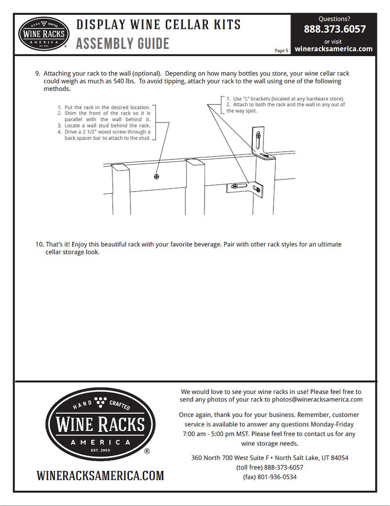 Handmade Wooden 7 Column 105 Bottle Display Row Wine Cellar Kit in Premium Redwood 13 Stain Combinations to Choose From!
