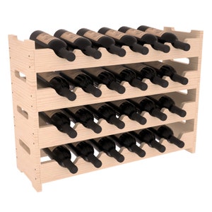 Handmade 24 Bottle Wooden Mini Scalloped Wine Rack Kit in Pine.