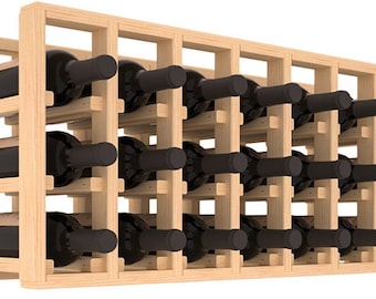 Handmade Wooden 21 Bottle Wine Shelving Rack in Ponderosa Pine.