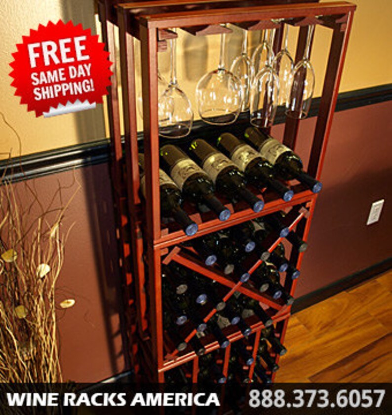 3 Piece Lattice Stacking Wine Storage Rack Kit in Redwood. 13 Etsy