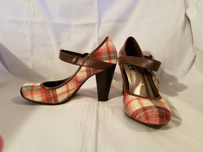 plaid mary janes