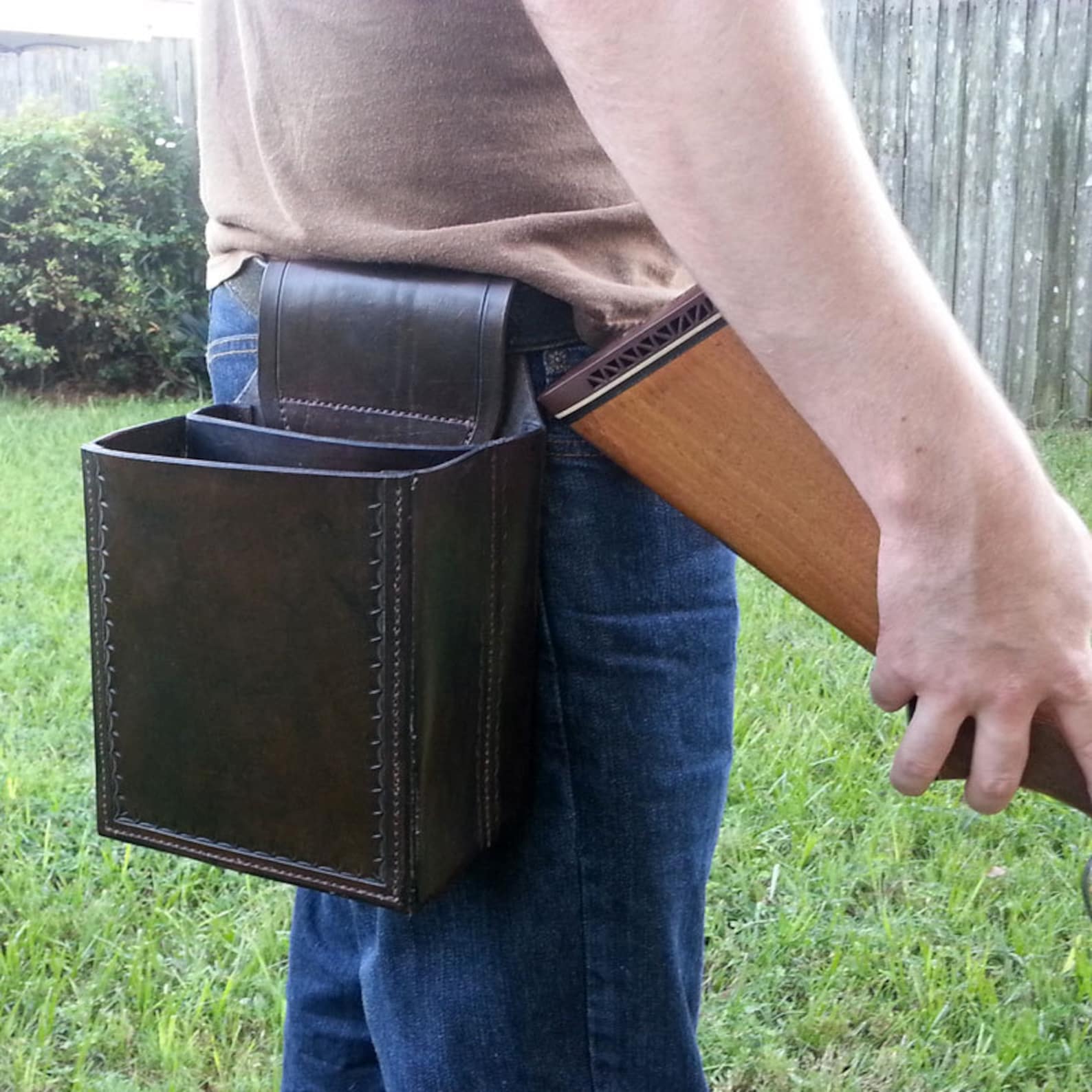 Leather shotgun shell pouch Etsy