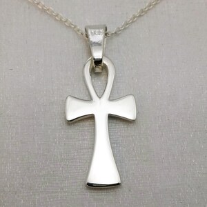 Sterling ANKH necklace pendant. eternal life. immortality. ankh pendant. Egyptian symbol. cross necklace. tau necklace.