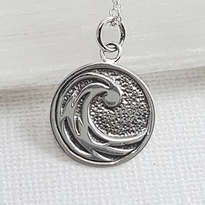 Sterling Silver Wave Necklace: Water Element Charm