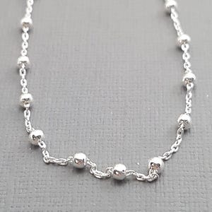 Sterling Silver bracelet. satellite chain bracelet. Bead bracelet. Dainty chain everyday Grad Wedding layer minimalist Gifts for her