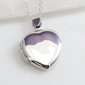 Sterling silver locket. Heart photo locket. Heart necklace. Valentine&#39;s gift. girlfriend gift.
