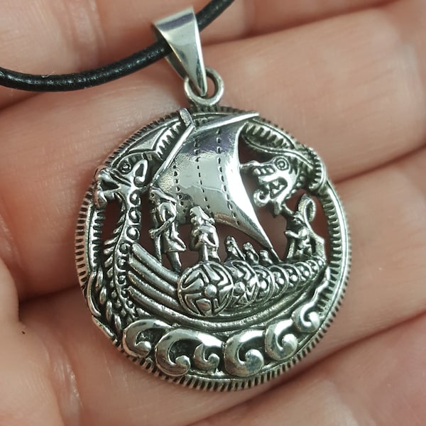Viking Ship necklace - sterling silver ship - Norse pendant - Long boat - Danish jewelry - Scandinavian - Danes - Viking jewelry - Asgard