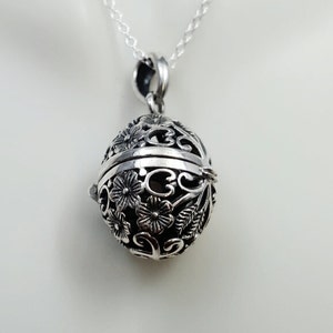 Sterling silver keepsake locket. filigree necklace. Medication necklace. prayer necklace. pill box necklace