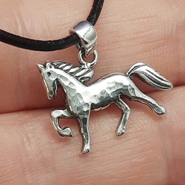 Appaloosa Horse necklace - solid sterling silver horse charm necklace - equestrian pendant - horse jewelry - trotting horse - horse riding