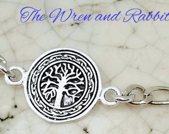 Sterling Tree of Life bracelet - Sterling silver chain - tree of life jewelry - charm bracelet - girlfriend gift - minimalist jewelry