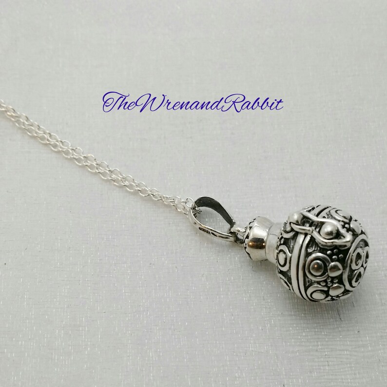 Sterling silver pill box necklace. Sterling prayer box Etsy