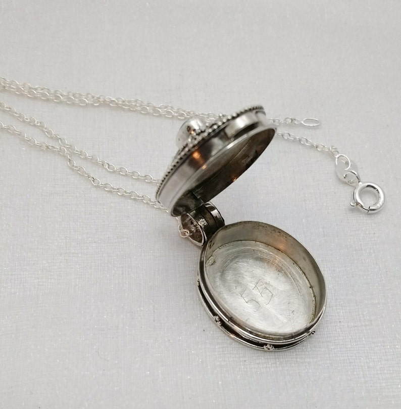 Stash Necklace. Blue Topaz Secret Box Necklace. Sterling Etsy