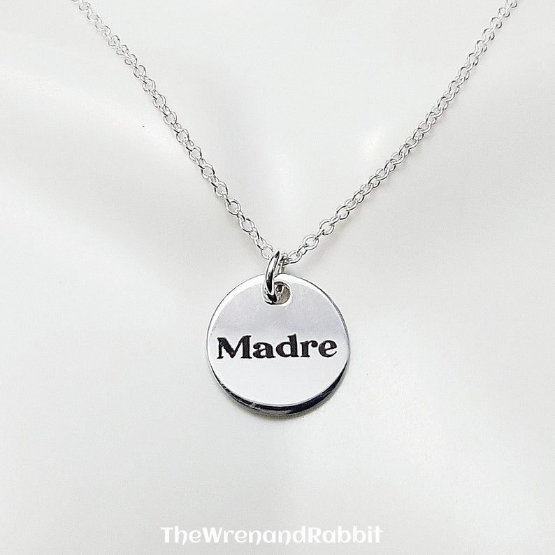 French m\u00e8re Mothers day gift Irish Personalized necklace Personalized Mother necklace. Scottish Gaelic Custom Engraved pendant Hebrew