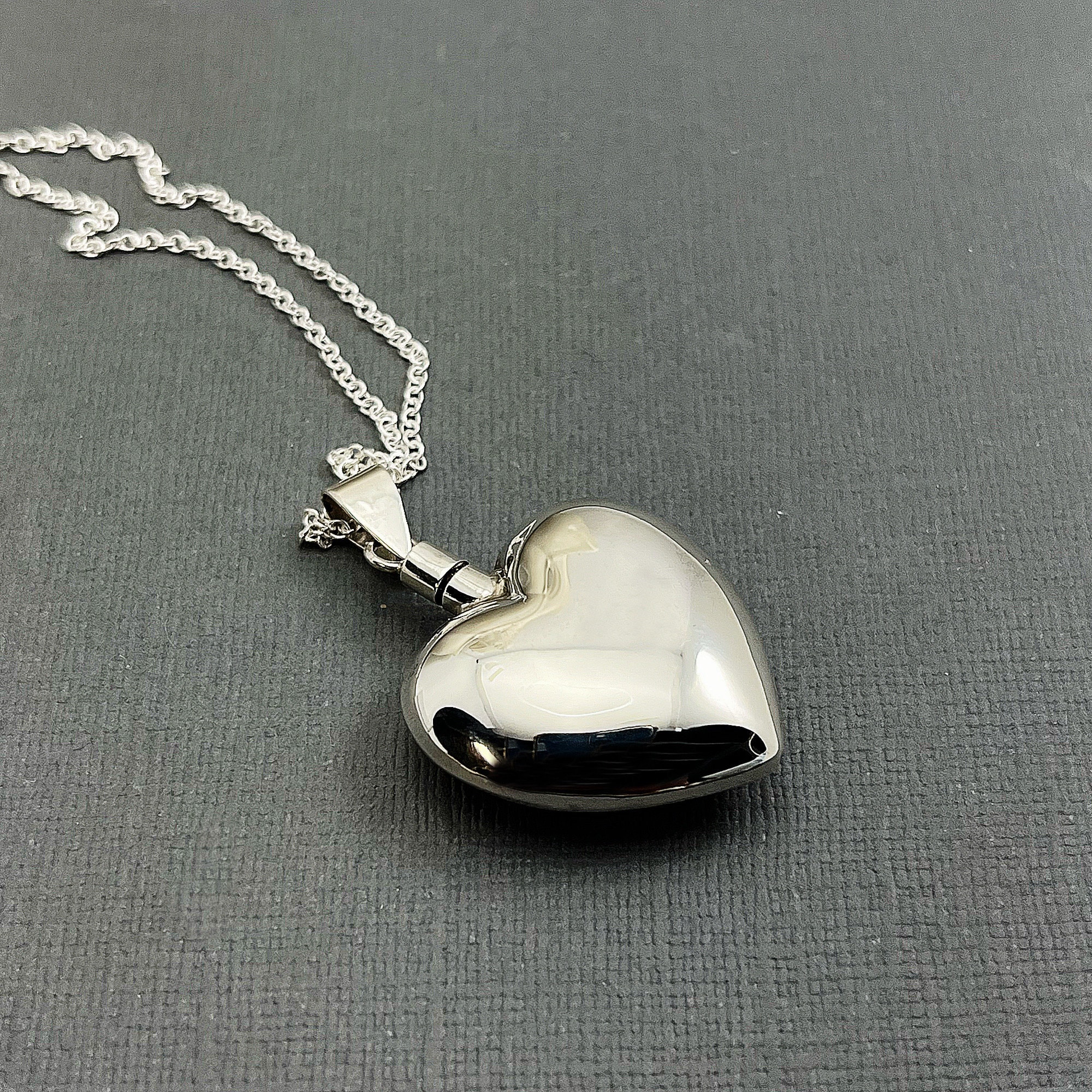 Sterling Silver Perfume Bottle Necklace With Dabber. Heart