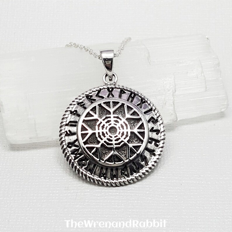 Viking Necklace. Sterling Silver Helm of Awe Necklace. Norse Etsy