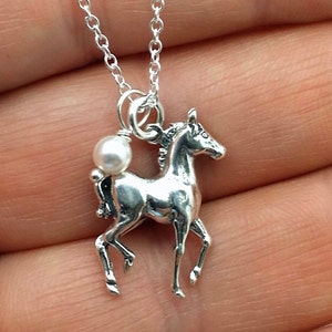 Sterling Silver Pony Necklace: Horse Pendant, Equestrian Jewelry