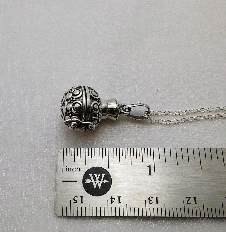 Sterling silver pill box necklace. Sterling prayer box Etsy