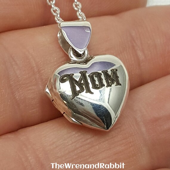 Sterling Silver Locket. Tiny Heart Locket. MOM Locket. | Etsy