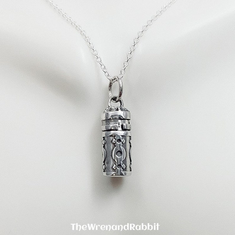 Tube Necklace. Sterling silver prayer box necklace. Silver Etsy