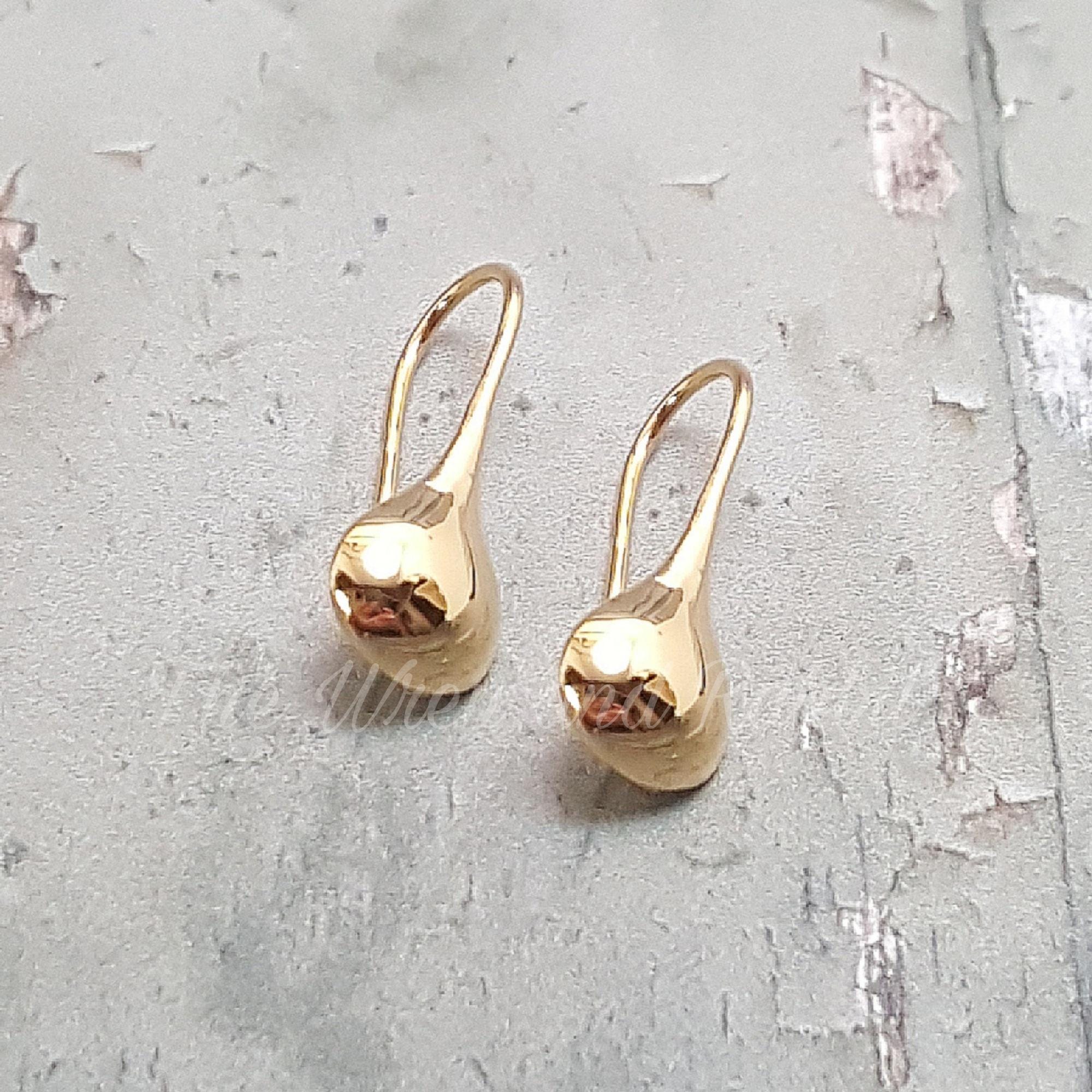 3 Paires De Boucles D'oreilles Goutte En Or 14K - Plaqué Or Jaune, Neuf Avec étiquette