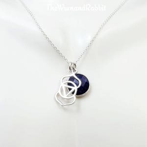 Third Eye Chakra necklace. Ajna chakra. Third Eye Chakra Ajna pendant. Chakra necklace. Chakra jewelry. Yoga jewelry. Blue Sapphire necklace image 2