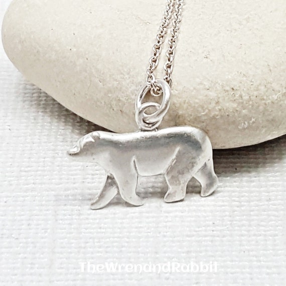 Polar Bear Necklace Sterling Silver Charm - Polar Bear Pendant Necklace Silver Polar Bear Necklace Sterling Silver Charm - Polar Bear Pendant Necklace Silver