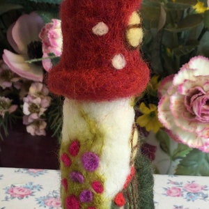 Handmade, needle felted, fairy house, toadstool. image 2