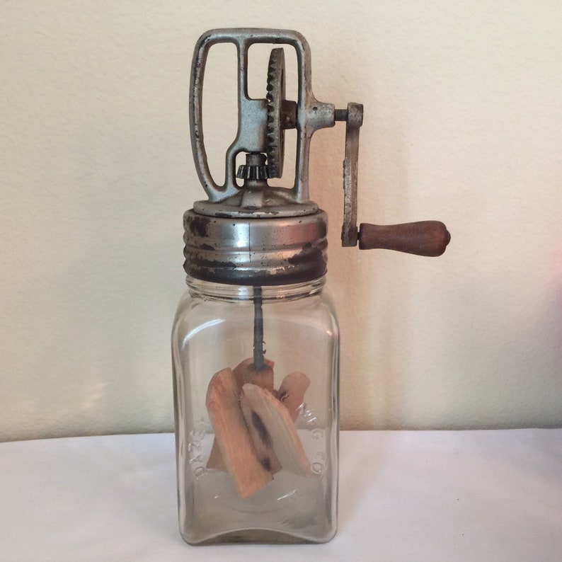 Antique 1 Quart Dazey Glass Butter Churn Etsy