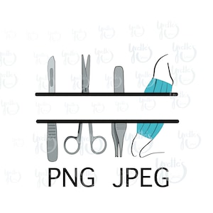 Surgical tech digital split monogram