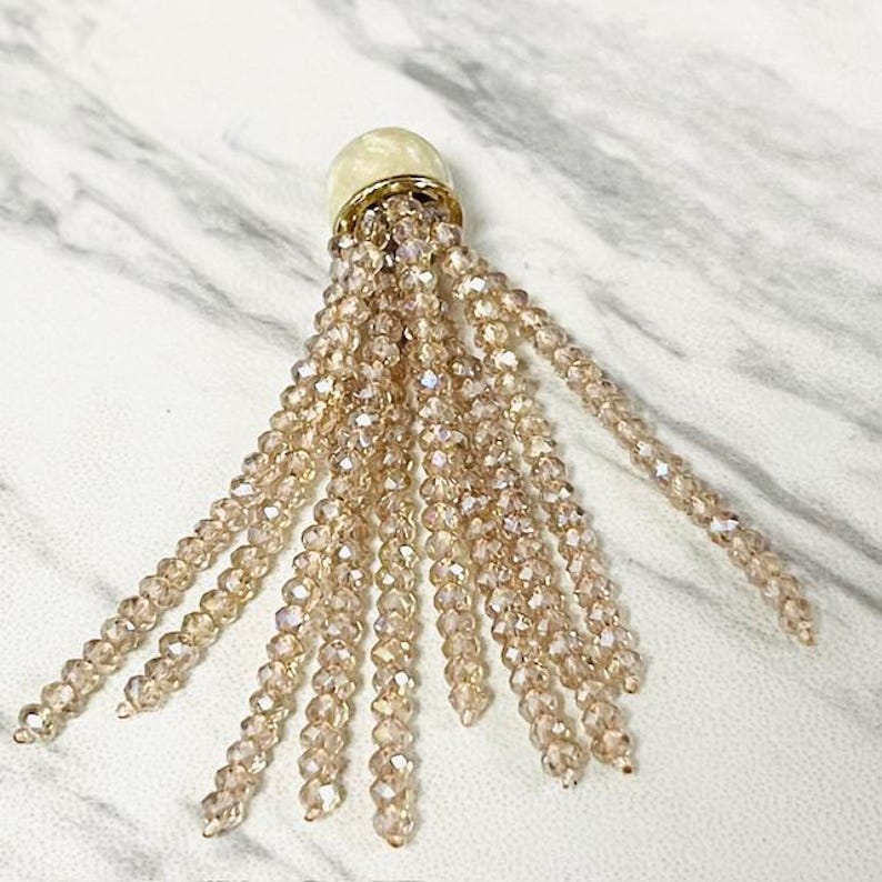 Incorrect Cap Color Crystal Beaded Tassel Pendant With Enamel Cap-boho Chandelier Earrings ...