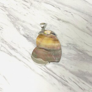 Mother of Pearl Heart Pendant with Silver Loop Bail