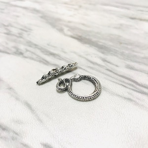 Burnished Silver or Gold Snake Toggle Clasp- 3  Sets Per Pack