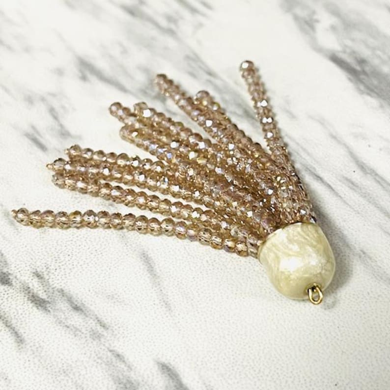 Incorrect Cap Color Crystal Beaded Tassel Pendant With Enamel Cap-boho Chandelier Earrings ...