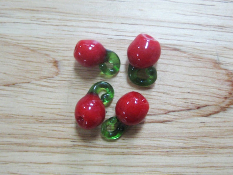 Fruit Glass Beads with Loop-Banana, Cherry, Watermelon, Corn image 4