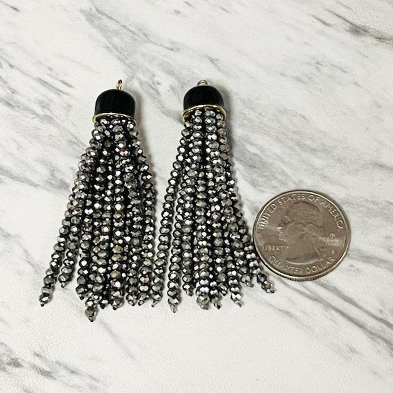 Incorrect Cap Color Crystal Beaded Tassel Pendant With Enamel Cap-boho Chandelier Earrings ...